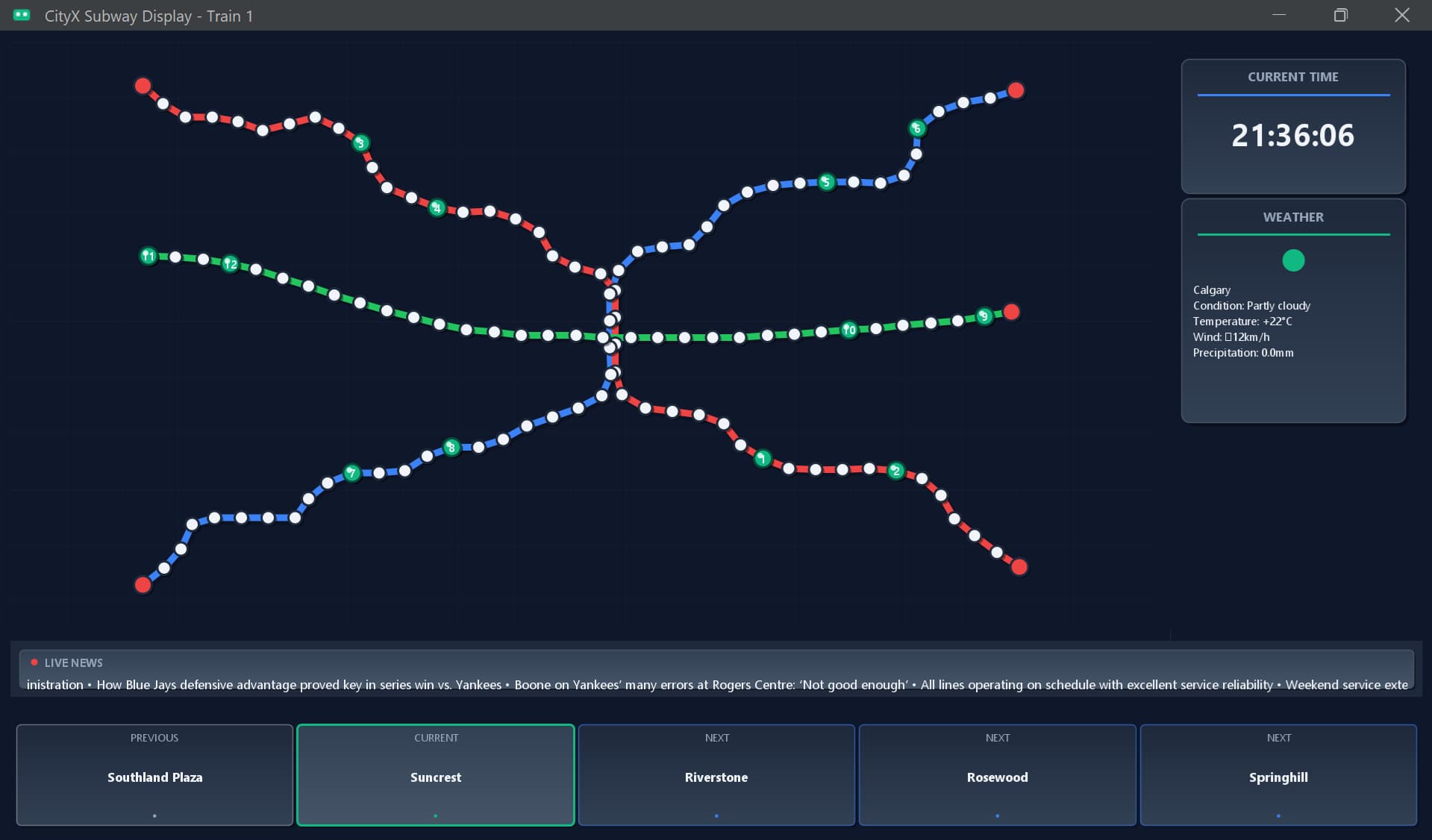 CityX Subway Display System