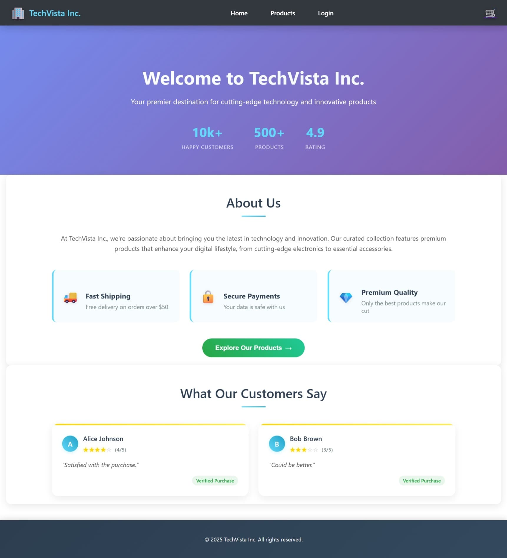TechVista Inc E-commerce Platform